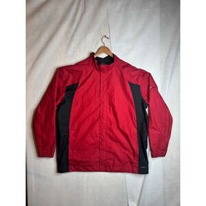Nike Golf Storm-FIT Jacket Mens XXL Red Black Full Zip Windbreaker Rain Coat